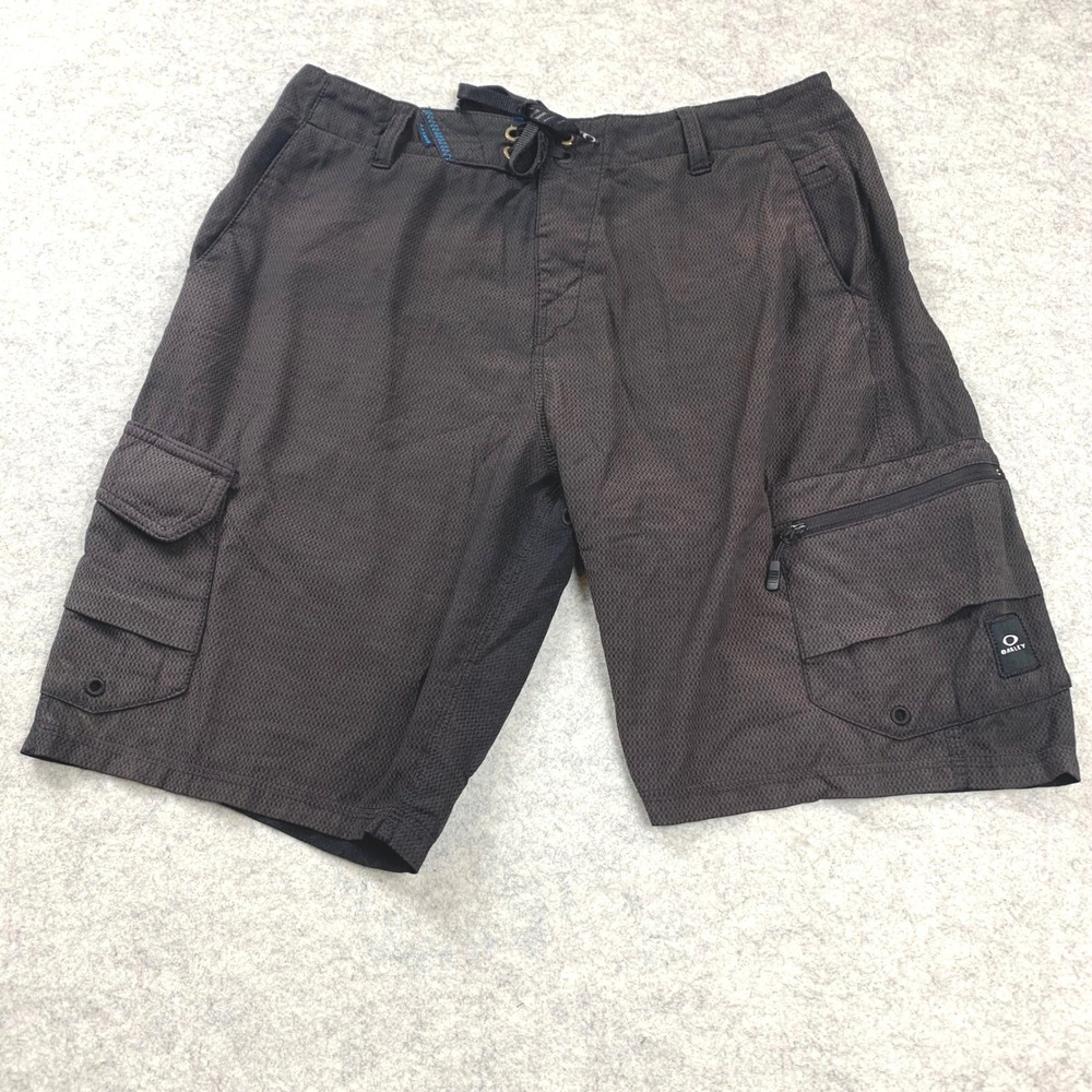 Oakley Cargo Shorts Mens 31 Brown Cotton Blend Stretch Hybrid Pocketed